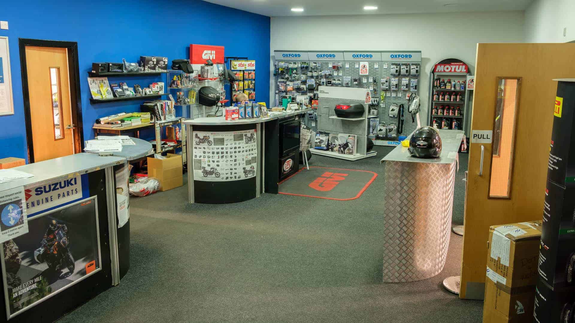 Motorcycle products in store