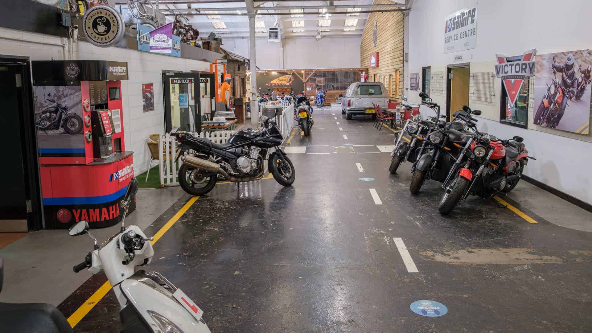 motorcycles inside Saltire motorcycles store