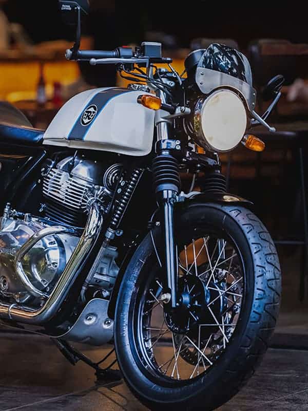 Royal Enfield motorcycle close up image